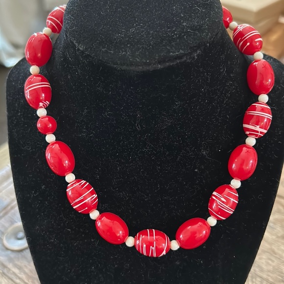 Vintage Jewelry Vintage Candy Cane Beaded Necklace Poshmark